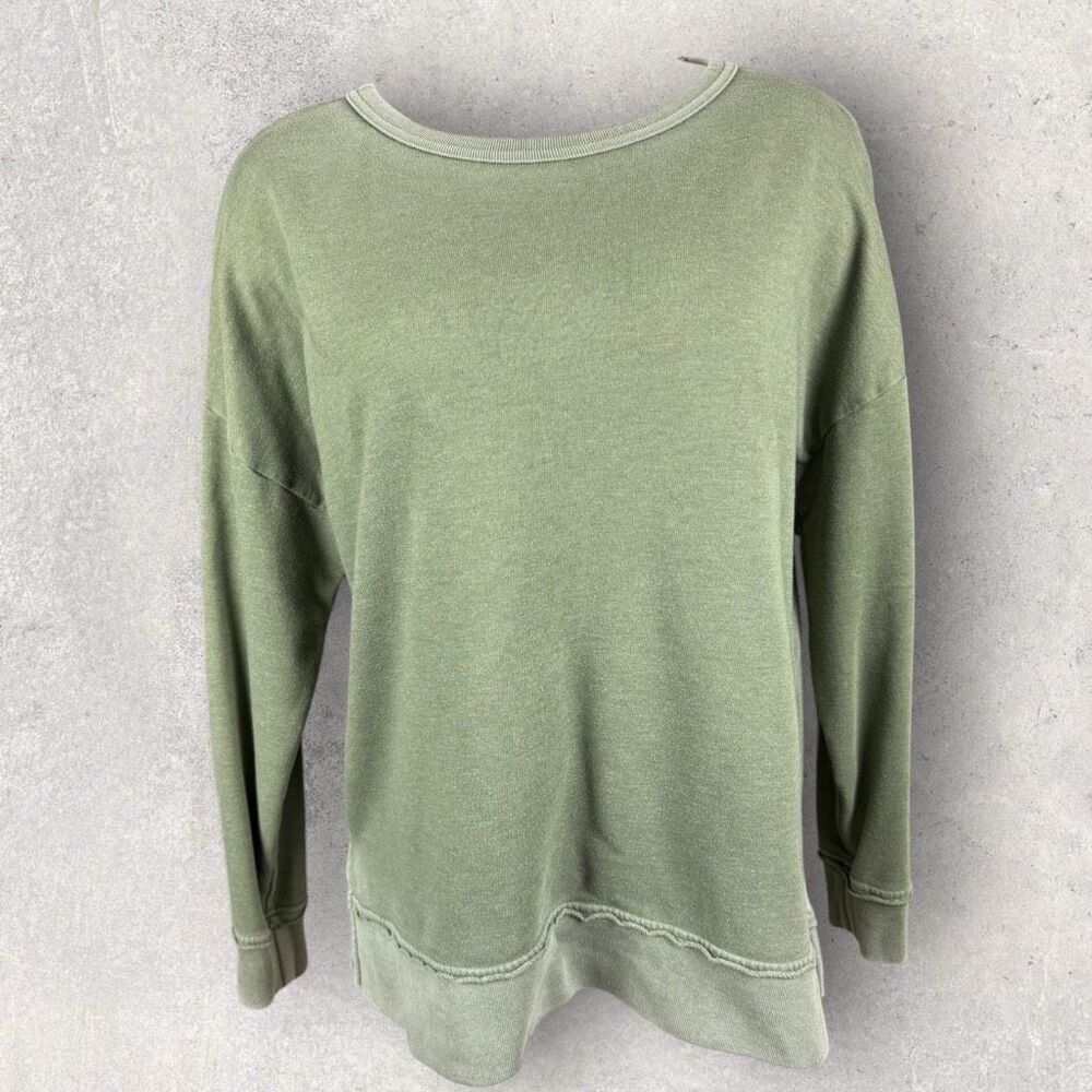 BUFFALO David Bitton Olive Green Pullover Crewneck Sweatshirt | Size Medium